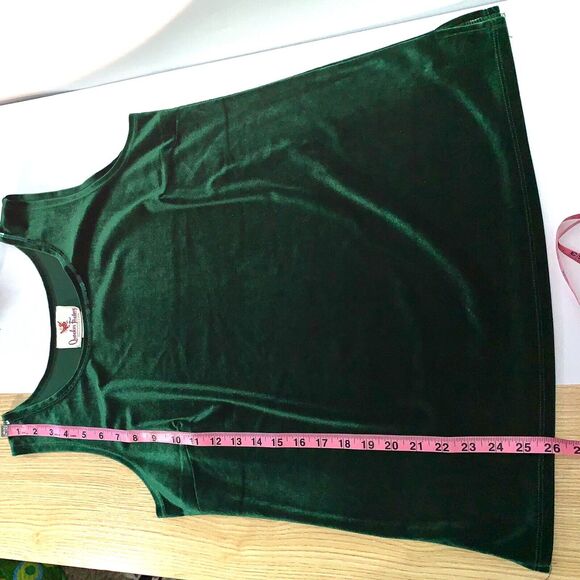 Quacker Factory Size M Green Velour Sequin Two Piece Set Top & Cardigan Artsy - Picture 10 of 12